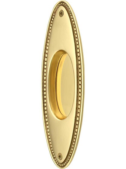 Alternate ViewPNG of Beaded Oval Pocket Door Pull