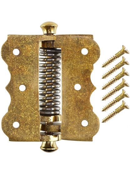 Alternate View 3 of Late Victorian Style Cast Brass Screen Door Hinge