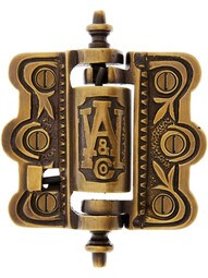 Decorative Cast Brass Screen Door Hinge In Antique-By-Hand