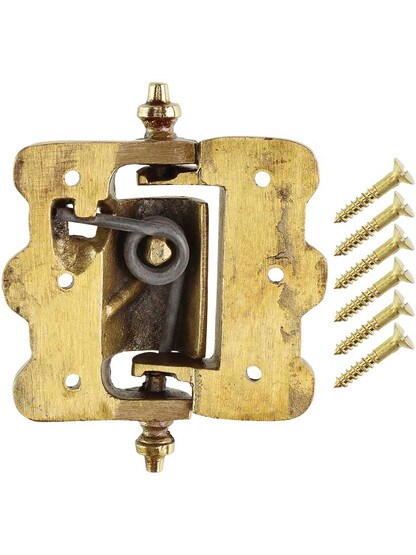 Alternate View 3 of Decorative Cast Brass Screen Door Hinge With Acorn Finials