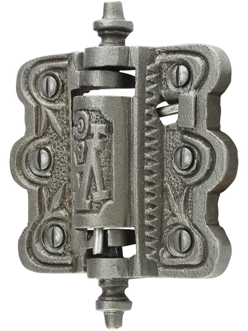 Alternate View of Decorative Cast Iron Screen Door Hinge With Acorn Finials