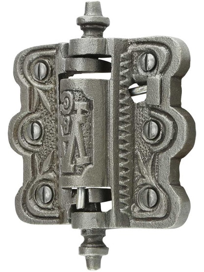 Alternate View of Decorative Cast Iron Screen Door Hinge With Acorn Finials