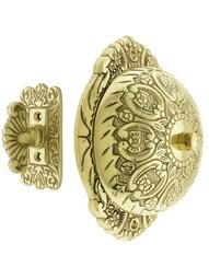 Solid Brass Twist Door Bell With Floral Pattern