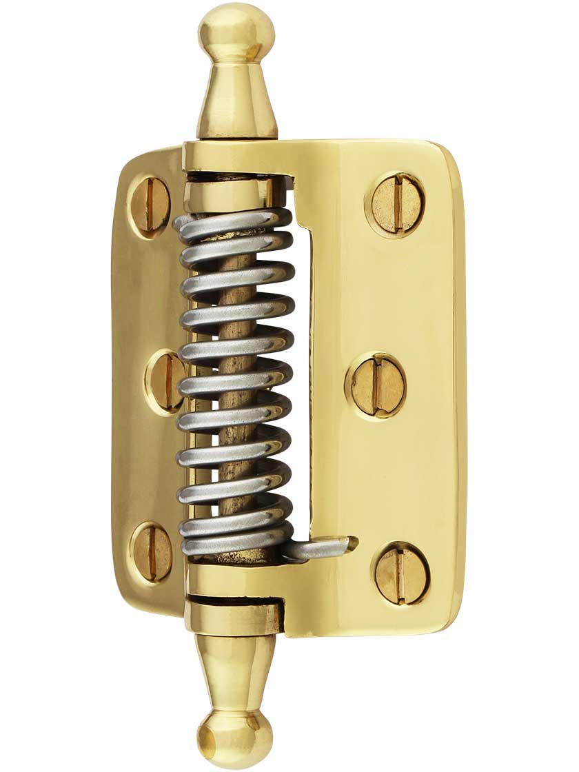 Plain Brass Screen Door Hinge With Cone & Ball Finials House of