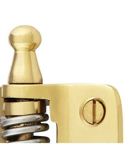 Alternate View 2 of Plain Brass Screen Door Hinge With Cone and Ball Finials.