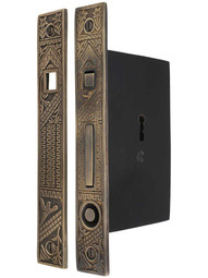 Oriental Bit-Key Single Pocket-Door Mortise Lock Antique-by-Hand .
