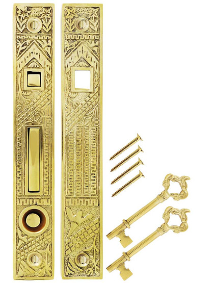 Alternate View of Oriental Bit-Key Single Pocket-Door Mortise Lock.