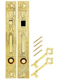 Alternate View of Broken Leaf Bit-Key Double Pocket-Door Mortise Lock.