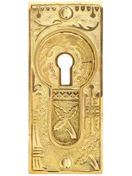 Alternate View of Broken Leaf Pocket-Door Pull with keyhole.