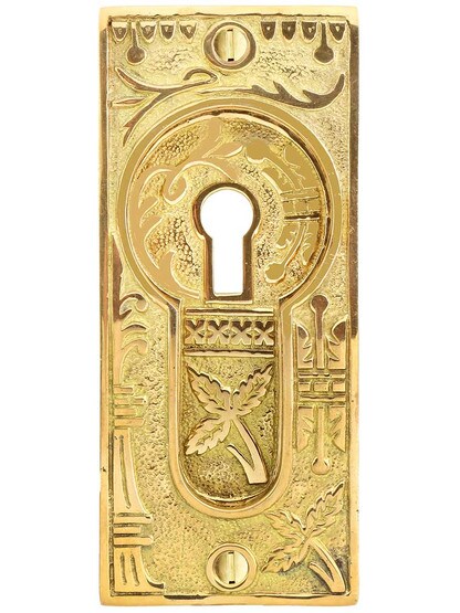Alternate View of Broken Leaf Pocket-Door Pull with keyhole.