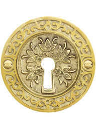 Alternate View of Bee Design Pocket-Door Pull with Keyhole.