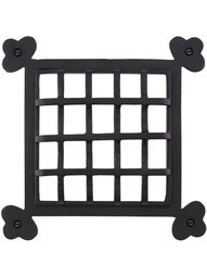 Clubs Cast Iron Door Grille - 8 5/8 x 8 5/8-Inch