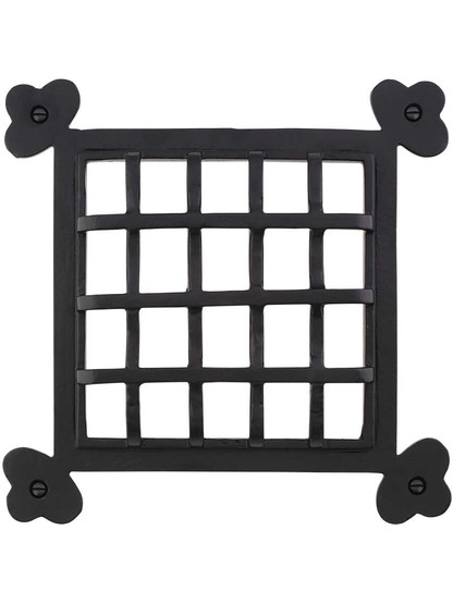 Alternate View of Clubs Cast Iron Door Grille - 8 5/8 x 8 5/8-Inch.