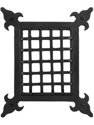 French Country Cast Iron Door Grille - 7 1/8 x 5 7/8-Inch