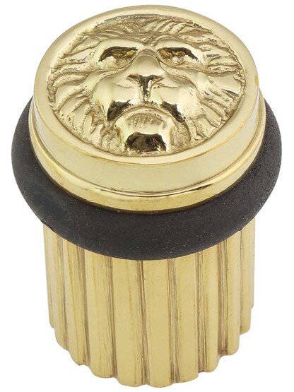 Alternate View 3 of Brass Lion Head Floor-Mount Door Stop.