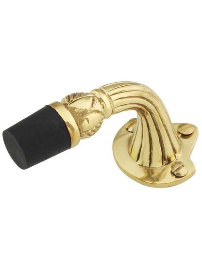Alternate View 3 of Solid Brass Reeded Floor-Mount Door Stop.