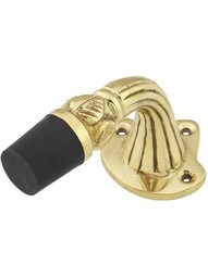 Solid Brass Reeded Floor-Mount Door Stop