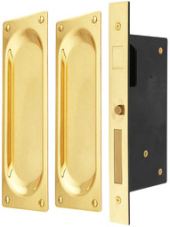 Bryn Mawr Dummy Pocket Door Mortise Lock Set With Rectangular Pulls