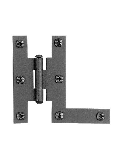 Alternate View of Pair of Forged Iron H - L Style Cabinet Hinges - 3 inch H x 3 5/16 inch W