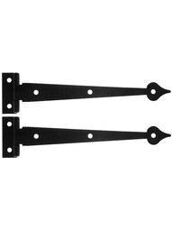 Pair of 6 1/2 inch Smooth Iron 3/8 inch Offset Heart Strap Hinges.