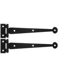 Pair of 6 inch Smooth Iron Flush Bean Strap Hinges.