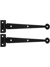 Pair of 6 inch Smooth Iron 3/8 inch Offset Bean Strap Hinges.