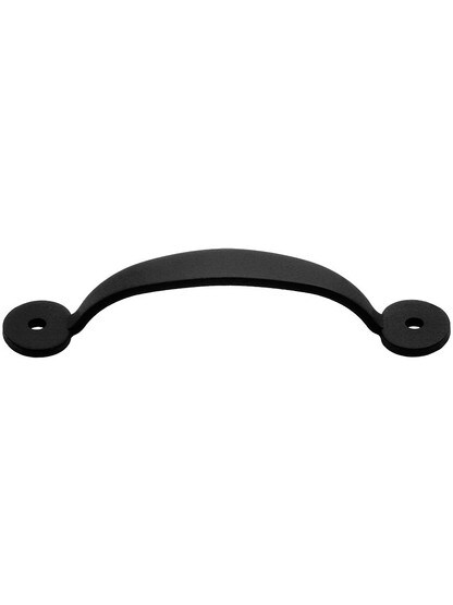 Smooth Bean-Tip Iron Cabinet Handle - 3 9/16 inch Center-to-Center.