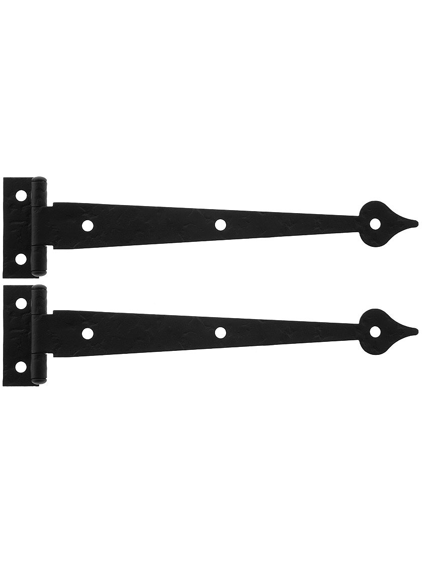 Pair of 6 1/2 Rough Iron 3/8 Offset Heart Strap Hinges