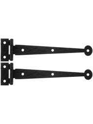 Pair of 6" Rough Iron Flush Bean Strap Hinges