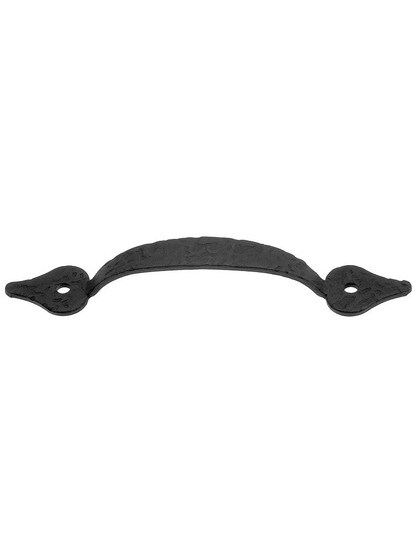 Rough Heart-Tip Iron Cabinet Handle - 3 5/8 inch Center-to-Center.