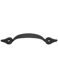 Rough Heart-Tip Iron Cabinet Handle - 3 5/8 inch Center-to-Center.