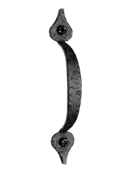 Alternate View of Rough Heart-Tip Iron Cabinet Handle - 3 5/8 inch Center-to-Center.