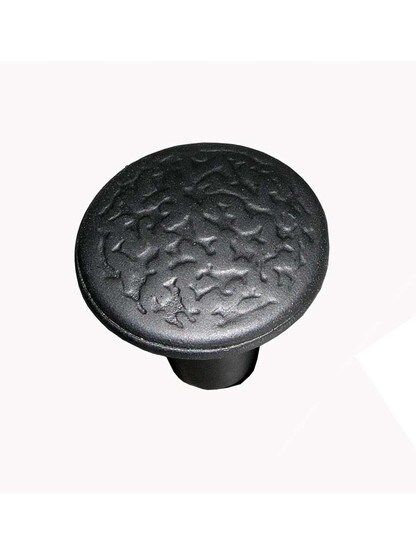 Alternate View of Rough Round Iron Cabinet Knob - with 1 3/8 inch Diameter.