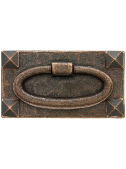 Stickley Style Arts & Crafts Horizontal Pull With Oval Ring