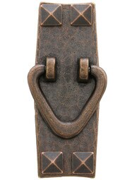 Stickley Style Arts & Crafts Vertical Pull With "V" Shape Ring