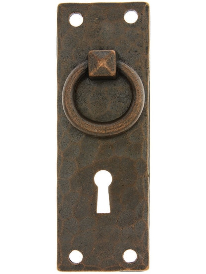Arts and Crafts Vertical Pull With Keyhole And Round Ring.