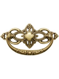 3 1/2-Inch Stamped Brass Cup Drawer Pull In Antique-By-Hand - 3