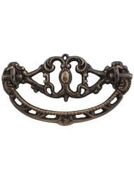 Cast Brass Drawer Pull in Antique-By-Hand - 3" Center-to-Center