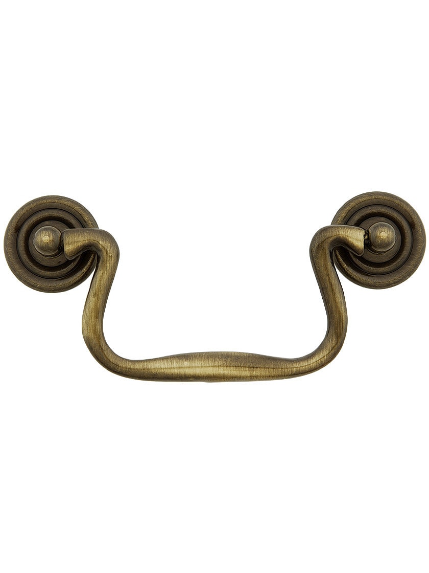 Details about   Vintage Antique CAST BRONZE Ornate Bail Pull Handle w Keyhole not iron or brass 