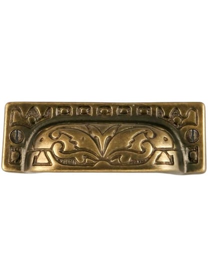3 3/8 inch Eastlake Bin Pull In Antique-By-Hand