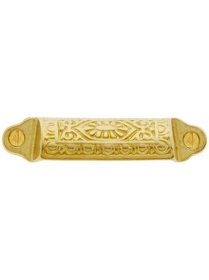 3 1/4 inch Egg and Dart Bin Pull In Unlacquered Cast Brass