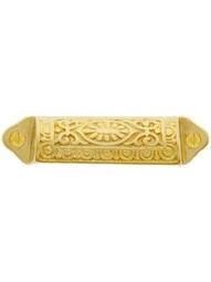 Egg & Dart Bin Pull In Unlacquered Cast Brass - 3" Center-to-Center