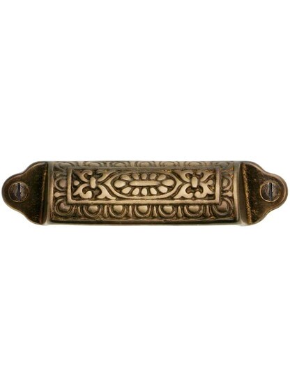 4 inch Egg and Dart Bin Pull In Antique-By-Hand