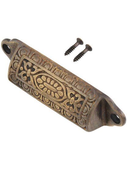 Alternate View 2 of 4 inch Egg and Dart Bin Pull In Antique-By-Hand