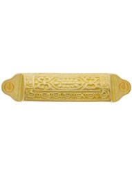 Egg & Dart Bin Pull In Unlacquered Cast Brass - 3 1/2" Center-to-Center