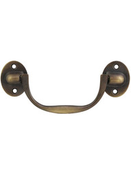 Classic Brass Bail Pull in Antique-by-Hand - 4 1/2" Center-to-Center