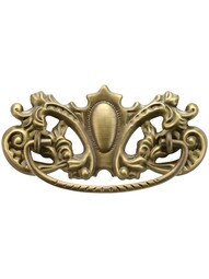 Late Victorian-Style Brass Bail Pull in Antique-by-Hand - 3" Center-to-Center