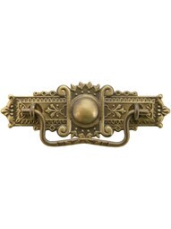 Renaissance-Revival Brass Bail Pull in Antique-by-Hand - 3" Center-to-Center