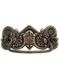 Brass American-Oak Drawer Pull in Antique-By-Hand - 3" Center-to-Center