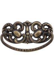 Open Design Brass Bail Pull in Antique-By-Hand - 3" Center-to-Center